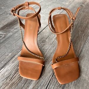 Open Edit Renata Chain Ankle Strap Sandal, size 7.5